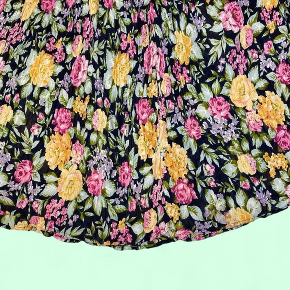 Vintage Cute Options Colorful Floral Cottage Coquette Full Maxi Skirt - Picture 3 of 8